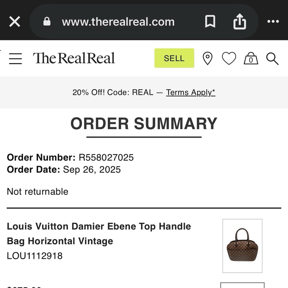Louis Vuitton Damier Ebene Handbag - Picture 10 of 12
